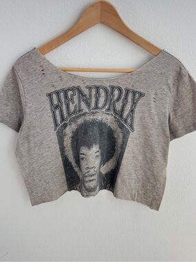 Jimi Hendrix off-the-shoulder cropped top